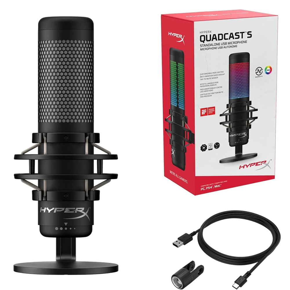 HyperX QuadCast スタンドアロンマイク HX-MICQC-BK
